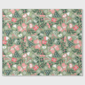 Ditsy Christmas, Sage Cadeaupapier (Vlak)