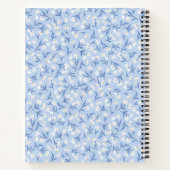 Ditsy Daisy Floral Monogram Periwinkle Blauw Notitieboek (Achterkant)