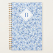 Ditsy Daisy Floral Monogram Periwinkle Blauw Planner (Voorkant)