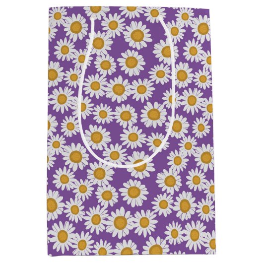 Ditsy daisy flowers medium cadeauzakje (Voorkant)