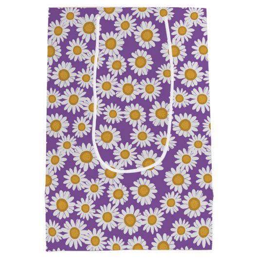 Ditsy daisy flowers medium cadeauzakje (Achterkant)