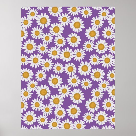 Ditsy daisy flowers poster (Voorkant)