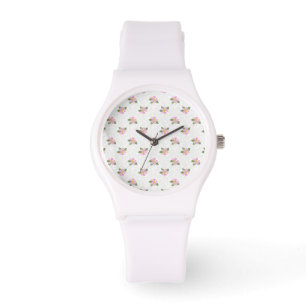 Ditsy Dog Roos Polka Stijl Sportief Wit Polshorlog Horloge
