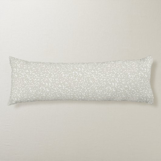 Ditsy Dots Patroon - Wit op Beige Lichaamskussen (Voorkant)