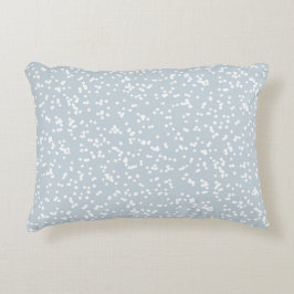 Ditsy Dots Patroon - Wit op Stofblauw Accent Kussen