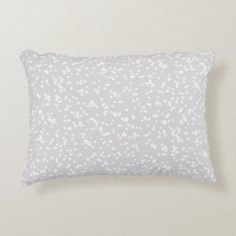 Ditsy Dots Pattern - White on Silver-Gray Accent Kussen
