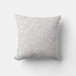 Ditsy Dots Pattern - White on Silver-Gray Kussen