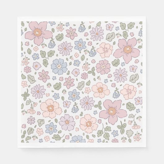 Ditsy Floral Baby shower Papier servetten (Voorkant)