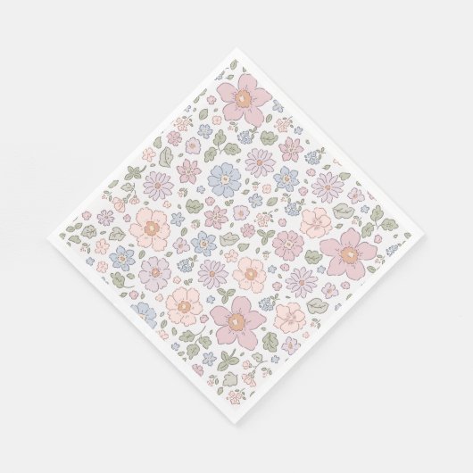 Ditsy Floral Baby shower Papier servetten (Hoek)