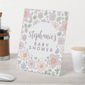Ditsy Floral Baby shower Pedestal Sign Reclamebord Met Voetstuk (Insitu)