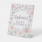 Ditsy Floral Baby shower Pedestal Sign Reclamebord Met Voetstuk (Voorkant)