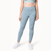 Ditsy FLoral Blue Pattern Waterverf Leggings