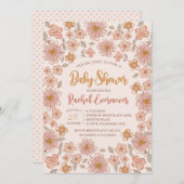 Ditsy Floral Boho Baby shower Kaart (Voorkant / Achterkant)
