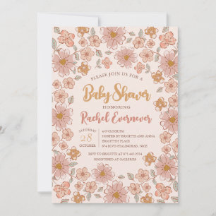 Ditsy Floral Boho Baby shower Kaart
