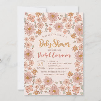 Ditsy Floral Boho Baby shower Kaart