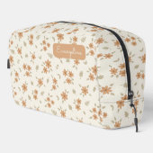 Ditsy Floral Boho Wildflower Neutral Name Beige Toilettasje (Rechterhoek)