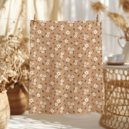 Ditsy Floral Cottagecore Boho Wildflower Tan Brown Theedoek