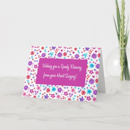  Ditsy Floral Get Well van hartchirurgie Kaart (Voorkant)