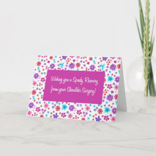  Ditsy Floral Get Well van Schouder Chirurgie Kaart