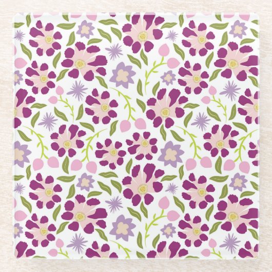 Ditsy floral glazen onderzetter (Voorkant)