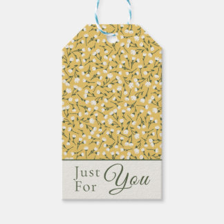 Ditsy Floral "Just For You" - Mustard Cream Cadeaulabel