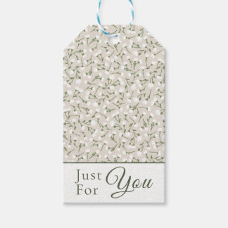 Ditsy Floral "Just For You" - Oatmeal Linen Cadeaulabel