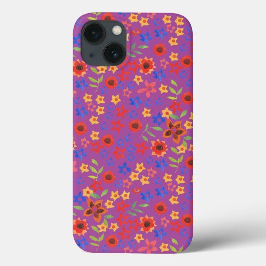 Ditsy Floral op Magenta Samsung Galaxy Note 4 Hoes (Achterkant)