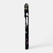 Ditsy Floral Pattern Zwart Violet iPhone Hoesje (Linkerkant)