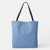 Ditsy Floral Periwinkle Patroon op Royal Blue Tote Bag (Achterkant)