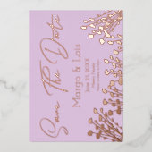 Ditsy Floral slaat de datum waarop u geprikt bent Folie Uitnodiging (Voorkant)