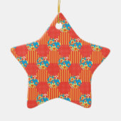 Ditsy Floral, Stripes, Polka Dots Patchwork Keramisch Ornament (Voorkant)