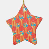 Ditsy Floral, Stripes, Polka Dots Patchwork Keramisch Ornament (Links)