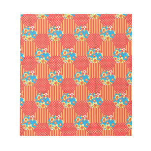 Ditsy Floral, Stripes, Polka Dots Patchwork Notitieblok