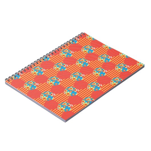 Ditsy Floral, Stripes, Polka Dots Patchwork Notitieboek (Linkerzijde)