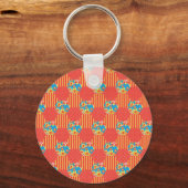 Ditsy Floral, Stripes, Polka Dots Patchwork Sleutelhanger (Voorkant)