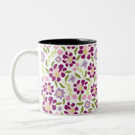 Ditsy floral tweekleurige koffiemok