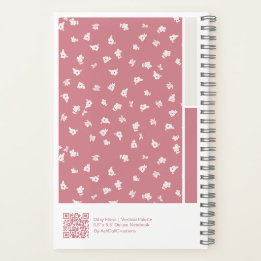 Ditsy Floral Vertical Palette Notebook Notitieboek (Achterkant)