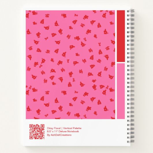 Ditsy Floral Vertical Palette Notebook Notitieboek (Achterkant)