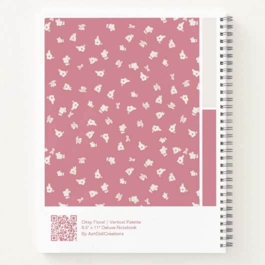 Ditsy Floral Vertical Palette Notebook Notitieboek (Achterkant)