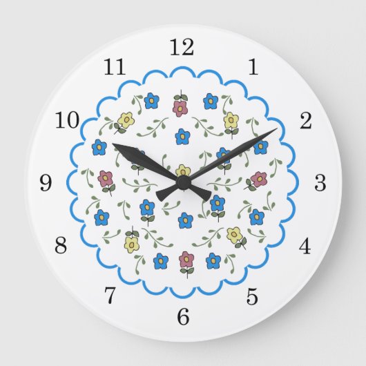 Ditsy Floral Wall Clock Grote Klok (Voorkant)
