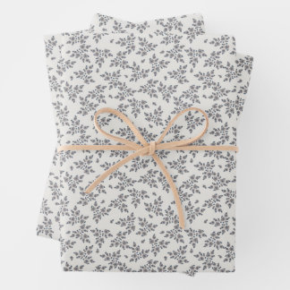Ditsy Florals in Grey Inpakpapier Vel