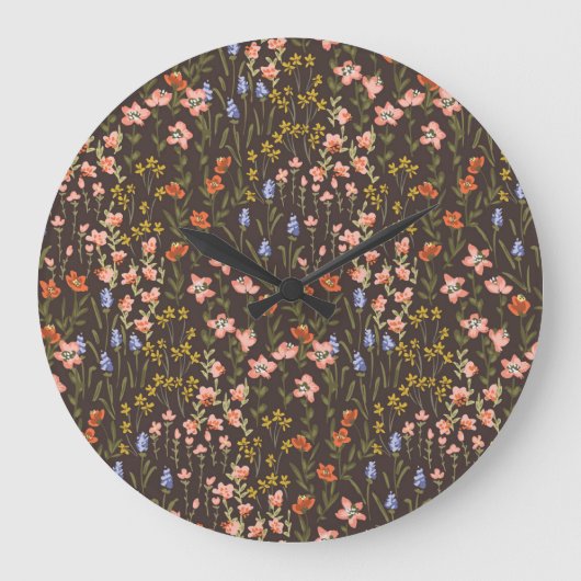 Ditsy Flowers: Mille-Fleur patroon Grote Klok (Voorkant)