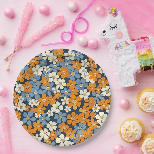 Ditsy Flowers Pattern Papieren Bordje (Feest)