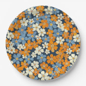 Ditsy Flowers Pattern Papieren Bordje (Voorkant)
