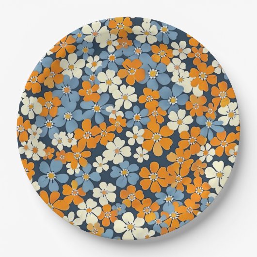 Ditsy Flowers Pattern Papieren Bordje (Voorkant)