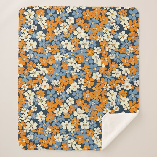 Ditsy Flowers Pattern Sherpa Deken (Voorkant)