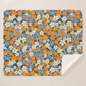 Ditsy Flowers Pattern Sherpa Deken (Voorkant (horizontaal))