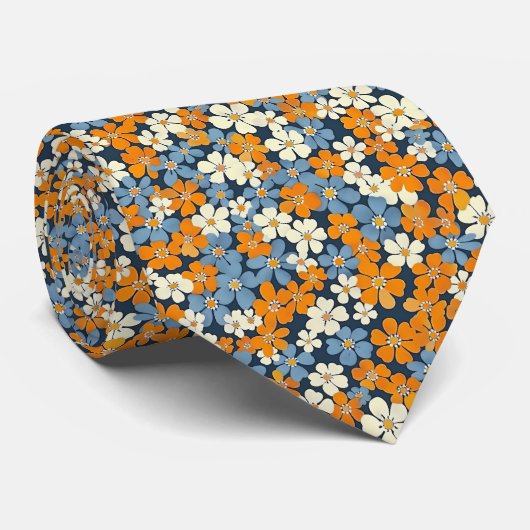 Ditsy Flowers Pattern Stropdas (Opgerold)