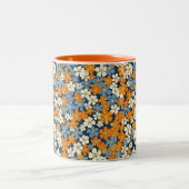 Ditsy Flowers Pattern Tweekleurige Koffiemok (Center)