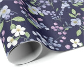 Ditsy fruit - Blauwe bessen Cadeaupapier (Rol Hoek)